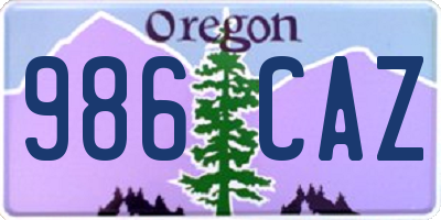 OR license plate 986CAZ