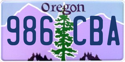 OR license plate 986CBA