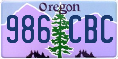 OR license plate 986CBC