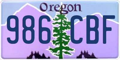 OR license plate 986CBF