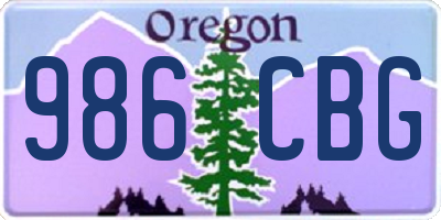 OR license plate 986CBG