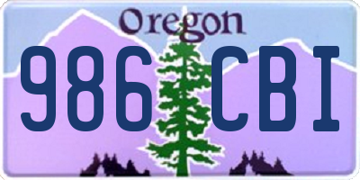 OR license plate 986CBI