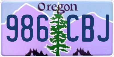 OR license plate 986CBJ