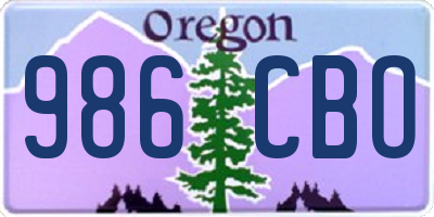 OR license plate 986CBO