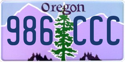 OR license plate 986CCC