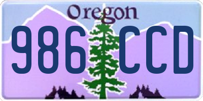 OR license plate 986CCD