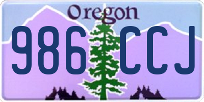 OR license plate 986CCJ