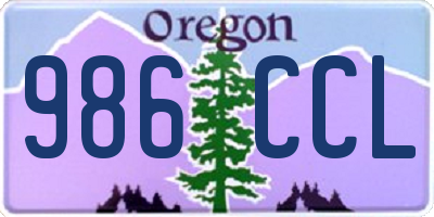 OR license plate 986CCL