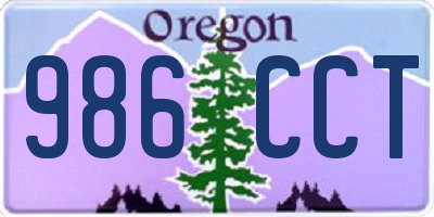 OR license plate 986CCT