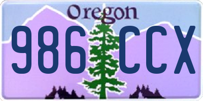 OR license plate 986CCX