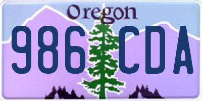 OR license plate 986CDA