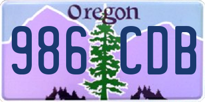OR license plate 986CDB