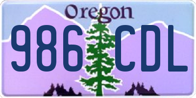 OR license plate 986CDL