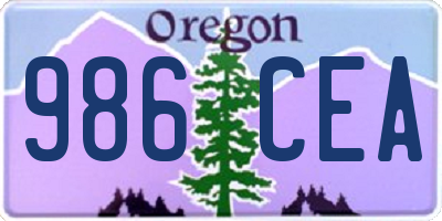OR license plate 986CEA
