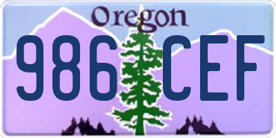OR license plate 986CEF