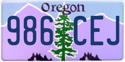OR license plate 986CEJ
