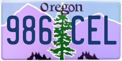 OR license plate 986CEL