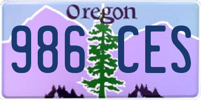 OR license plate 986CES