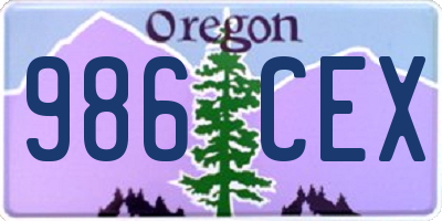 OR license plate 986CEX