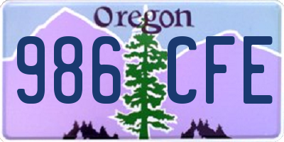 OR license plate 986CFE