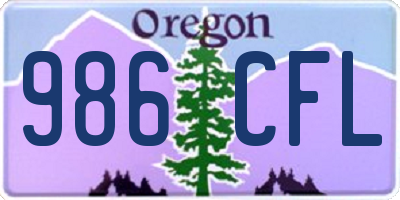 OR license plate 986CFL