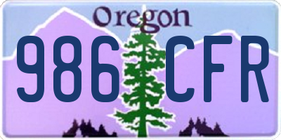 OR license plate 986CFR