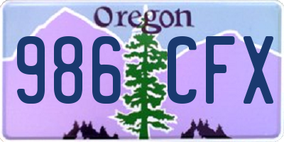 OR license plate 986CFX