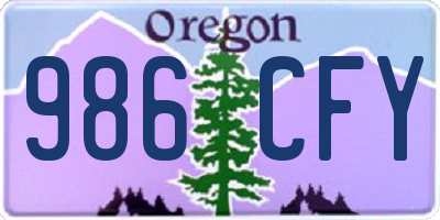 OR license plate 986CFY