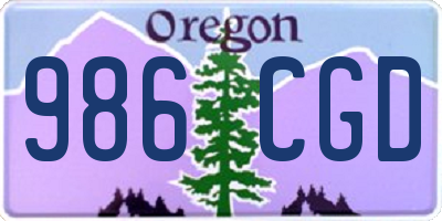OR license plate 986CGD