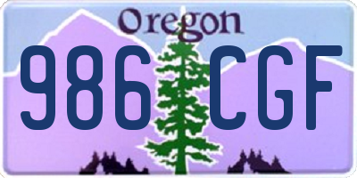 OR license plate 986CGF
