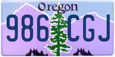 OR license plate 986CGJ