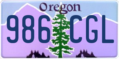 OR license plate 986CGL