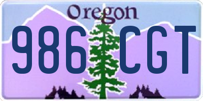 OR license plate 986CGT