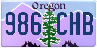 OR license plate 986CHB