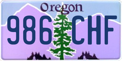 OR license plate 986CHF