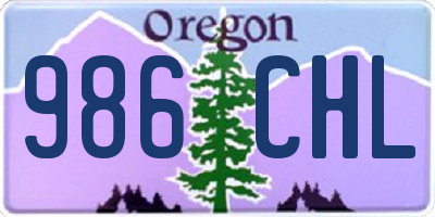 OR license plate 986CHL