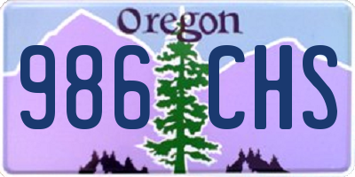 OR license plate 986CHS