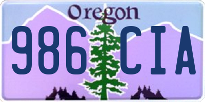OR license plate 986CIA