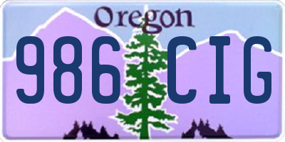 OR license plate 986CIG