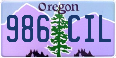 OR license plate 986CIL