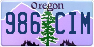 OR license plate 986CIM