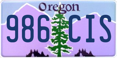 OR license plate 986CIS