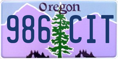 OR license plate 986CIT