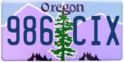 OR license plate 986CIX