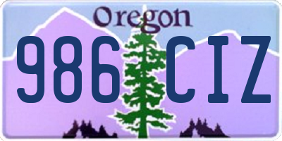 OR license plate 986CIZ