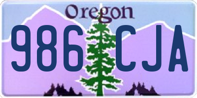 OR license plate 986CJA