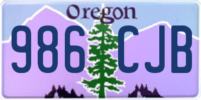 OR license plate 986CJB