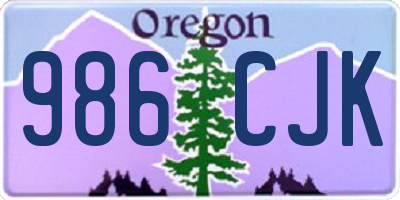 OR license plate 986CJK