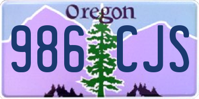 OR license plate 986CJS