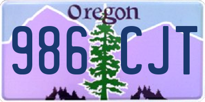 OR license plate 986CJT